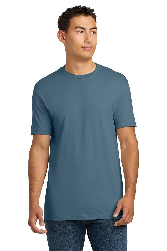 Men's short-sleeve sleek airy-ultra-light shirt-Next Level Mens Fine Jersey Short Sleeve Crewneck T-Shirt - Blue Jean