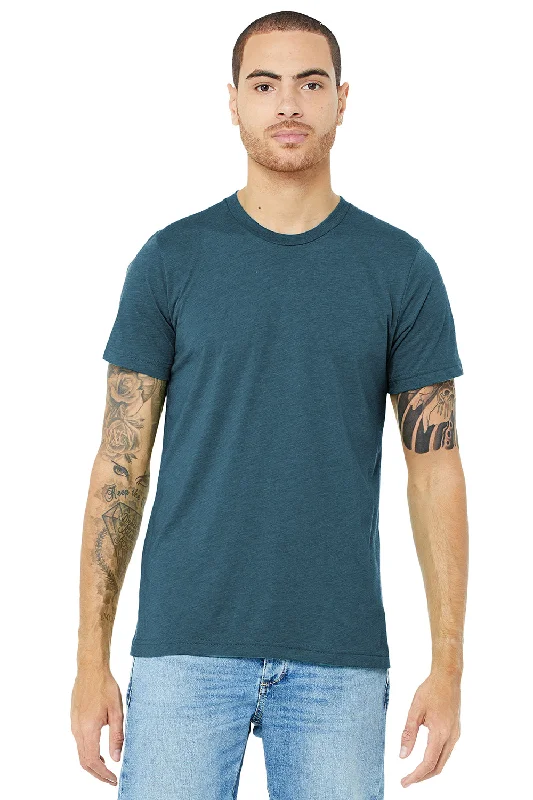 Men's short-sleeve trendy bright-pure-white tee-Bella + Canvas Mens Short Sleeve Crewneck T-Shirt - Steel Blue