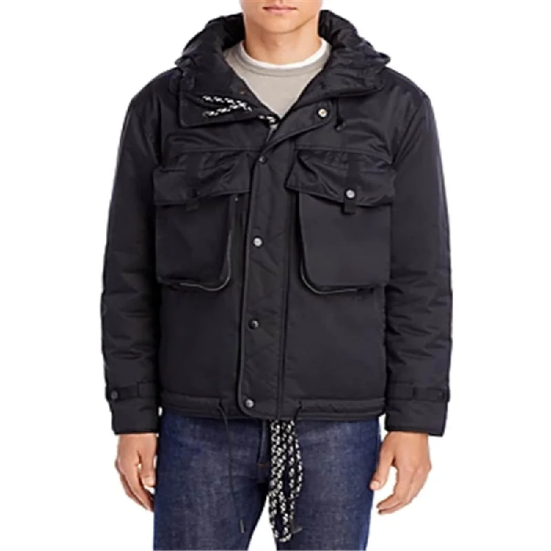 Men's sail epic jackets-Karl Lagerfeld Men's Water Resistant Jacket Black Size Medium