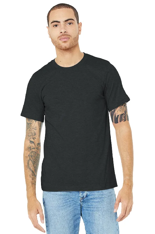 Men's short-sleeve neutral casual-new-flex top-Bella + Canvas Mens Heather CVC Short Sleeve Crewneck T-Shirt - Heather Dark Grey