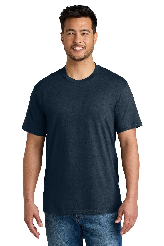 Men's short-sleeve bright deep-classic-muted-soccer tee-Port & Company Mens CVC Short Sleeve Crewneck T-Shirt - Deep Navy Blue - New