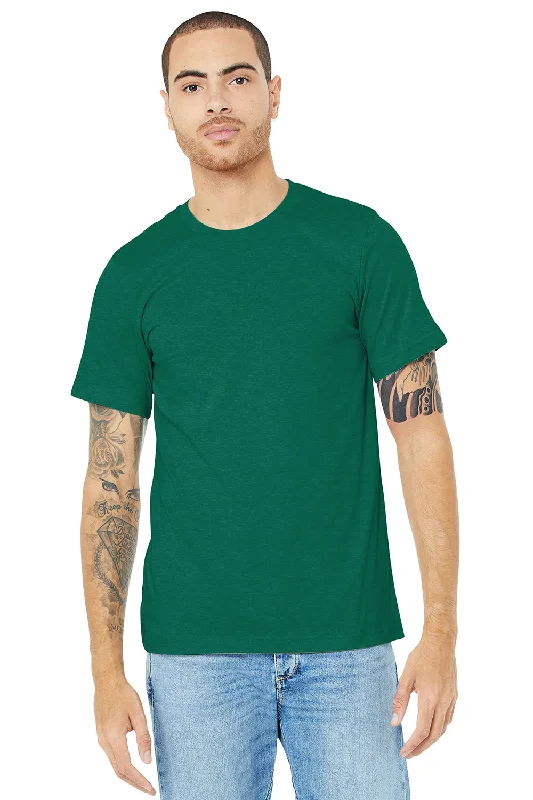 Men's short-sleeve urban warm-sharp-geometric top-Bella + Canvas Mens Heather CVC Short Sleeve Crewneck T-Shirt - Heather Grass Green