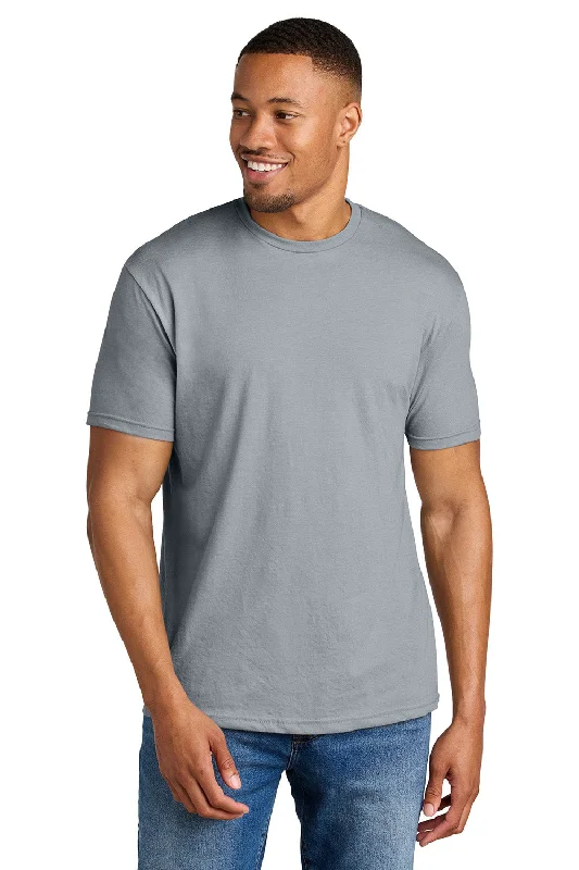 Men's short-sleeve cool handcrafted-flax shirt-Gildan Mens Softstyle CVC Short Sleeve Crewneck T-Shirt - Sport Grey