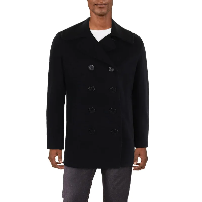 Men's squall tough jackets-Schott NYC Mens Wool Midi Pea Coat