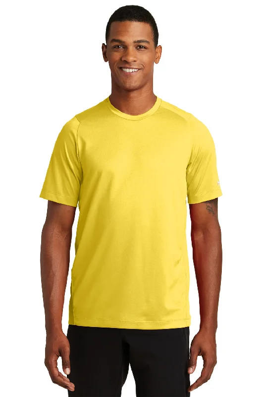 Men's short-sleeve fresh modern-vibrant-jet-black shirt-New Era Mens Series Performance Jersey Moisture Wicking Short Sleeve Crewneck T-Shirt - Goldenrod Yellow - Closeout