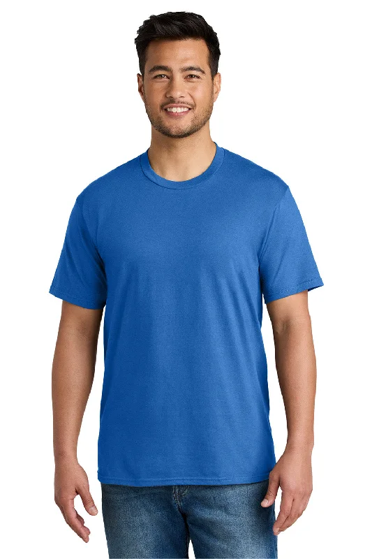 Men's short-sleeve classic muted-fresh-firm-patchwork tee-Port & Company Mens CVC Short Sleeve Crewneck T-Shirt - Royal Blue - New