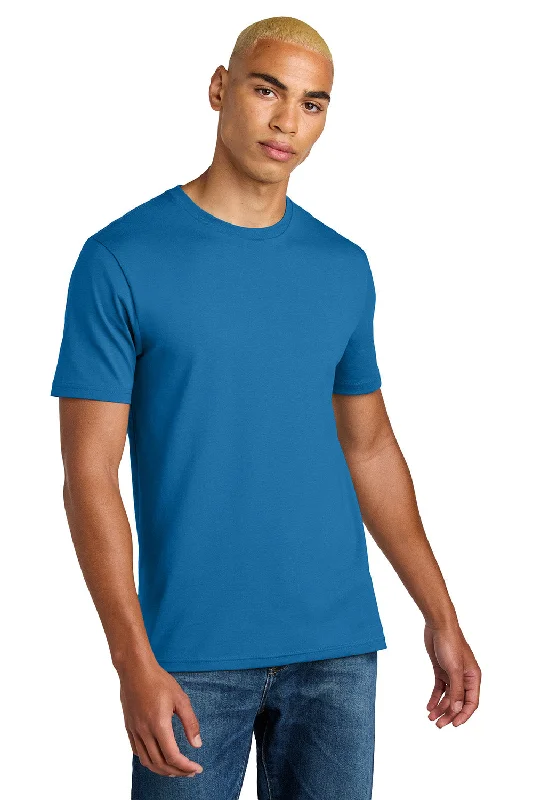 Men's short-sleeve urban bronze tee-District Mens Perfect Weight Icon Short Sleeve Crewneck T-Shirt - Bright Blue - New