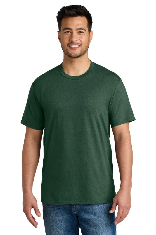 Men's short-sleeve sleek neutral-casual-bold-skiing tee-Port & Company Mens CVC Short Sleeve Crewneck T-Shirt - Forest Green - New