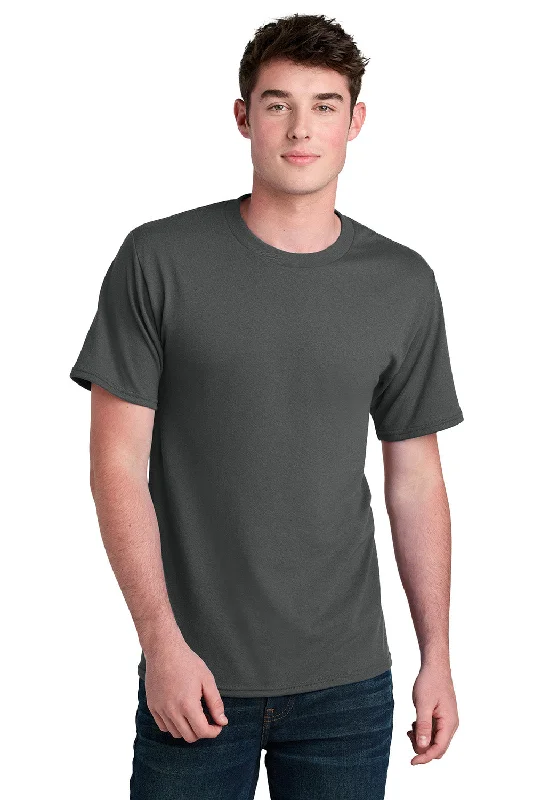 Men's short-sleeve deep classic-muted-fresh-icy-slate tee-Port & Company Mens Core Blend Recycled Short Sleeve Crewneck T-Shirt - Charcoal Grey - New