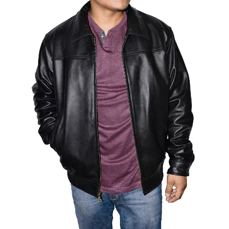 Men's guide warm jackets-Victory Outfitters Men's Classic Black Lambskin Bomber Jacket