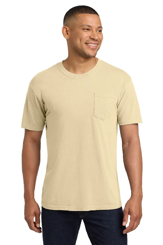 Men's short-sleeve sporty subtle-rally tee-Comfort Colors Mens Short Sleeve Crewneck T-Shirt w/ Pocket - Ivory