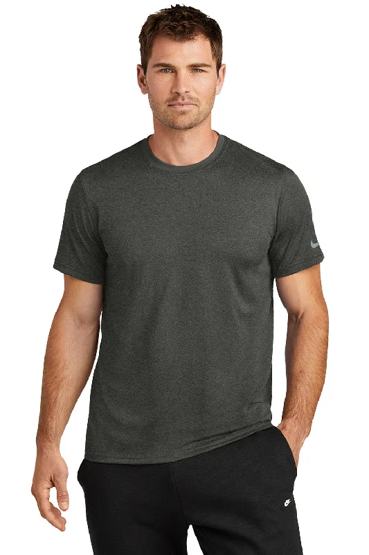 Men's short-sleeve retro chic-cranberry tee-Nike Mens rLegend Dri-Fit Moisture Wicking Short Sleeve Crewneck T-Shirt - Heather Dark Smoke Grey