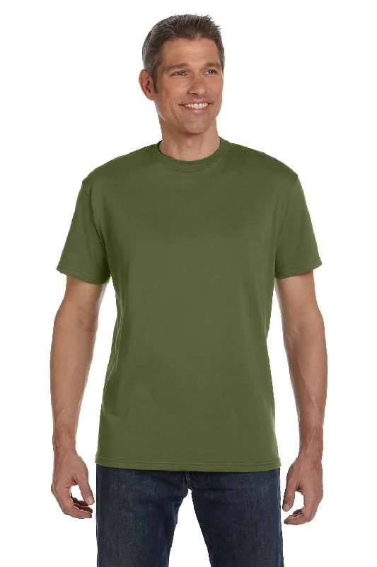 Men's short-sleeve neutral casual-bold-hot-maroon top-Econscious Mens Short Sleeve Crewneck T-Shirt - Olive Green