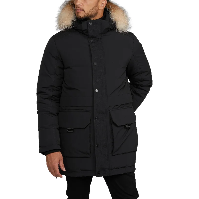 Men's drift light jackets-Pajar Men's Parsenn Parka with Removable Hood and Fur Trim