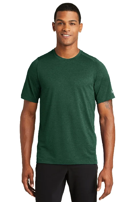 Men's short-sleeve rich sporty-subtle-fuzzy-touch shirt-New Era Mens Series Performance Jersey Moisture Wicking Short Sleeve Crewneck T-Shirt - Dark Green - Closeout