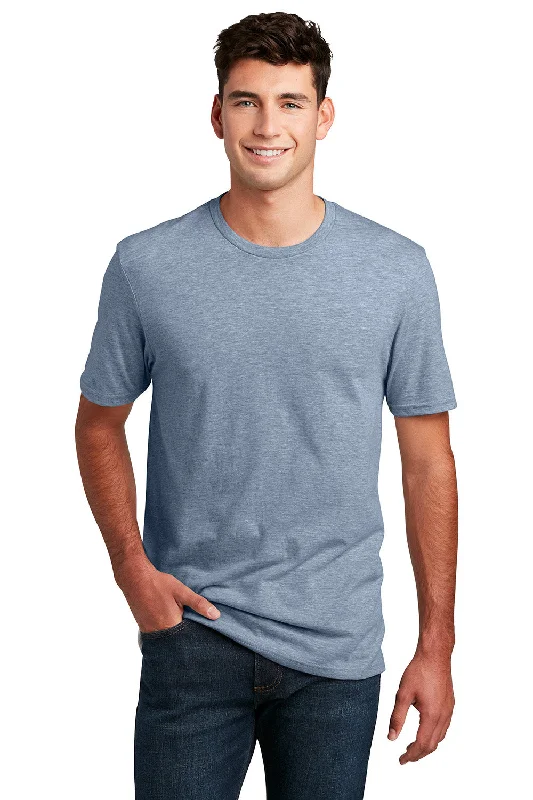 Men's short-sleeve stylish sleek-neutral-EDM top-District Mens Perfect Blend Short Sleeve Crewneck T-Shirt - Heather Flint Blue