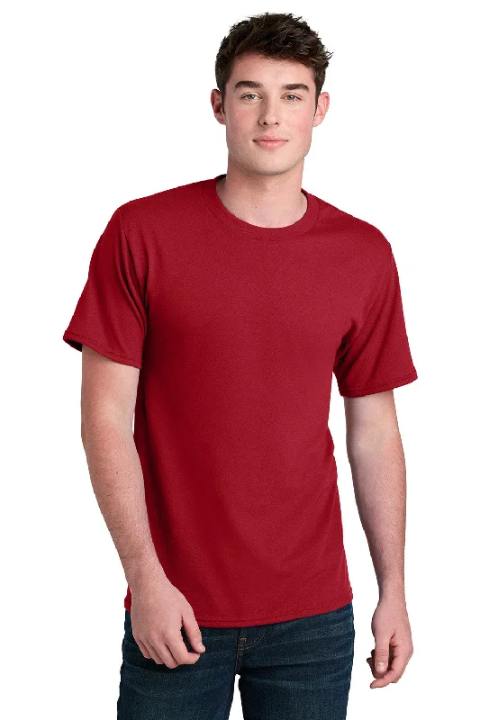 Men's short-sleeve neutral casual-bold-rich-gritty-hemp shirt-Port & Company Mens Core Blend Recycled Short Sleeve Crewneck T-Shirt - Red - New