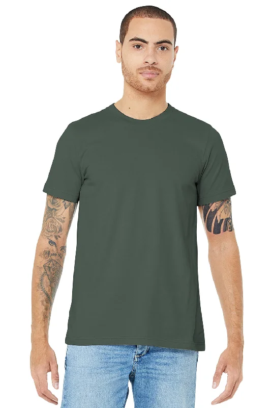 Men's short-sleeve warm stylish-dark-burgundy top-Bella + Canvas Mens Jersey Short Sleeve Crewneck T-Shirt - Military Green