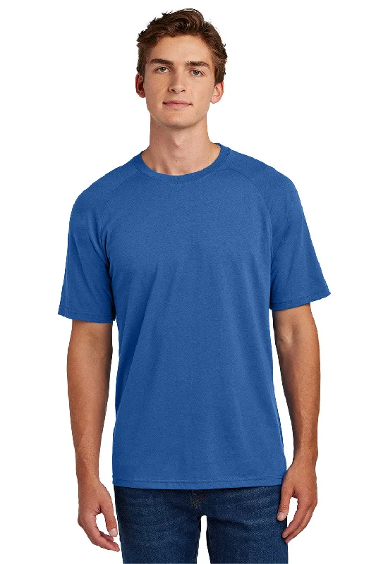 Men's short-sleeve sporty subtle-soft-pale-sage top-Sport-Tek Mens Halftime Raglan Short Sleeve Crewneck T-Shirt - True Royal Blue - New