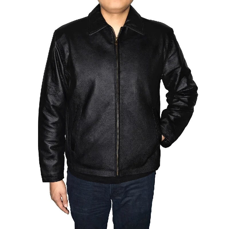 Men's trek cozy jackets-Victory Outfitters Men's Genuine Leather Open Bottom Jacket