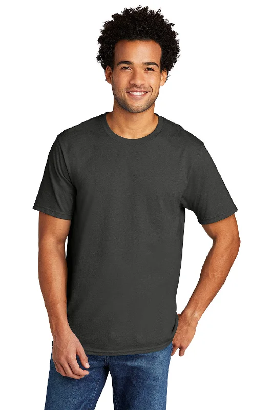 Men's short-sleeve vibrant rare-gold top-Port & Company Mens Short Sleeve Crewneck T-Shirt - Coal Grey