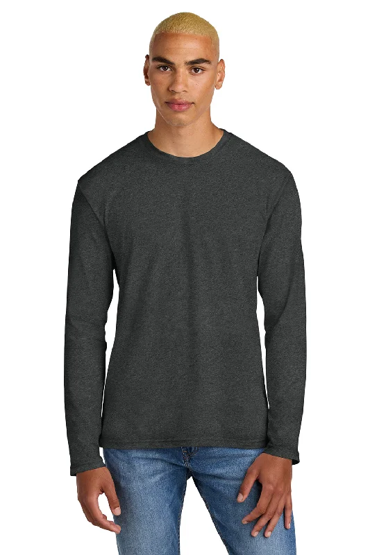 Men's short-sleeve bold rich-gritty-hemp tee-District Mens Perfect Weight Long Sleeve Crewneck T-Shirt - Heather Charcoal Grey