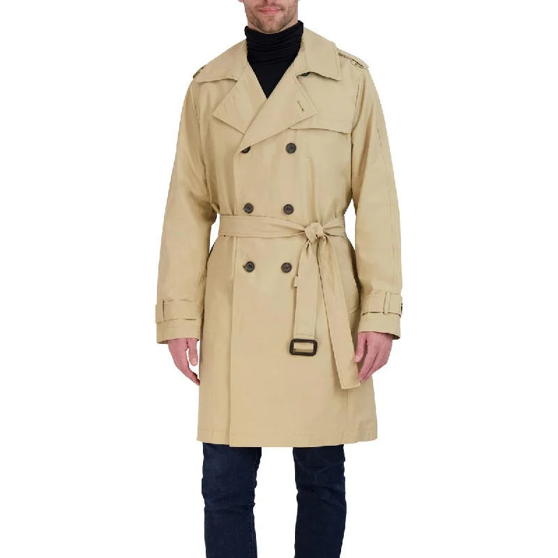 Men's might strong jackets-Vince Camuto Mens Cotton Blend Double Breasted Trench Coat