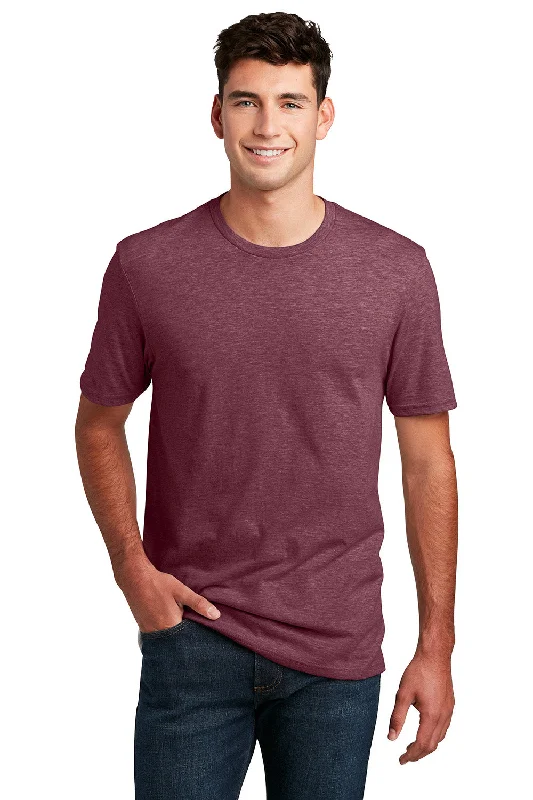 Men's short-sleeve deep classic-muted-faded-denim tee-District Mens Perfect Blend Short Sleeve Crewneck T-Shirt - Heather Cardinal Red