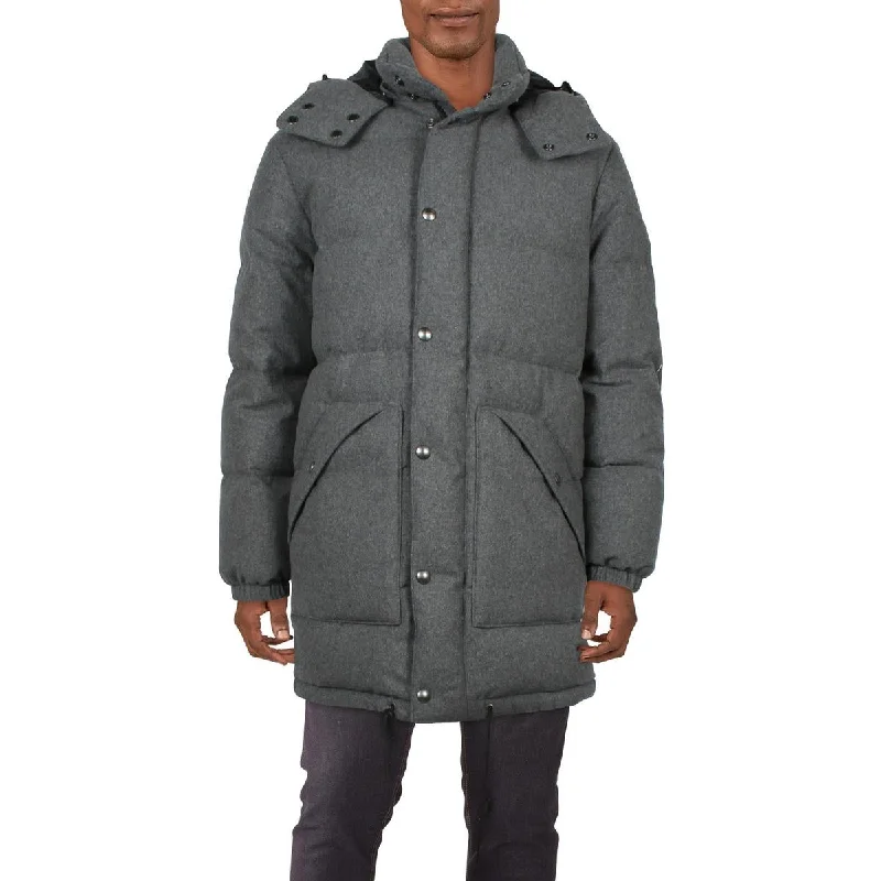 Men's globe trek jackets-Polo Ralph Lauren Mens Boulder Heathered Quilted Down Coat