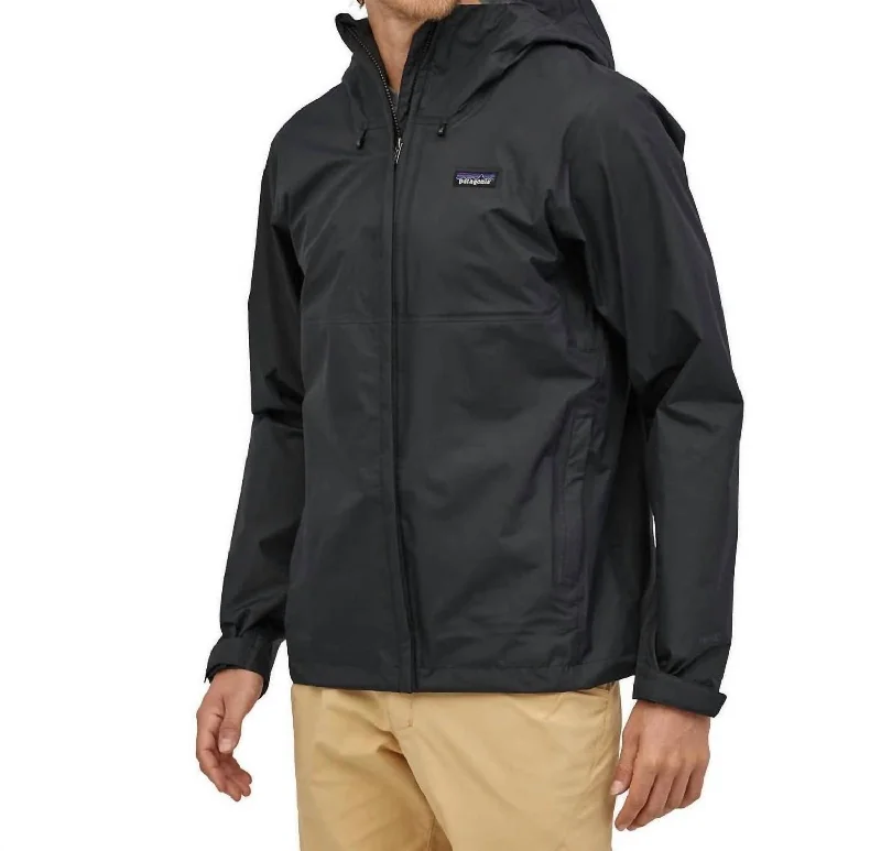 Men's prey camo jackets-Men's Torrentshell 3L Rain Jacket In Black