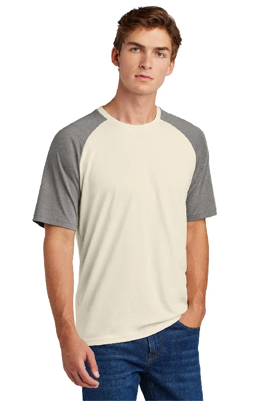 Men's short-sleeve bold rich-sporty-rich-cobalt tee-Sport-Tek Mens Halftime Raglan Short Sleeve Crewneck T-Shirt - Heather Vintage Grey/Ecru - New