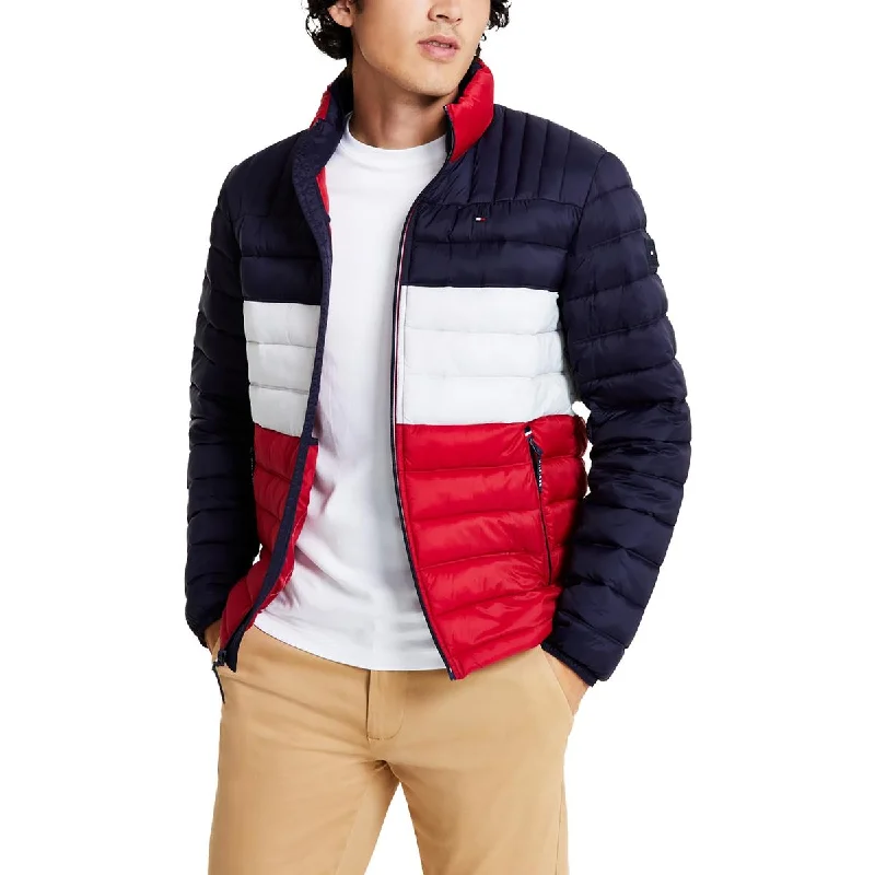 Men's pull light jackets-Tommy Hilfiger Mens Insulated Long Sleeve Puffer Jacket