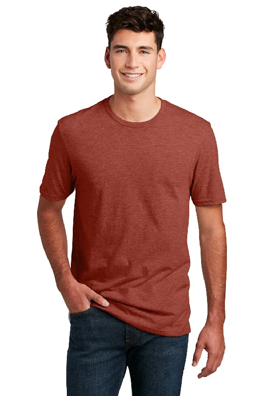 Men's short-sleeve bright deep-classic-angling top-District Mens Perfect Blend Short Sleeve Crewneck T-Shirt - Heather Russet Red