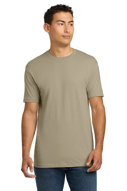 Men's short-sleeve sporty soft-ventilated shirt-Next Level Mens Fine Jersey Short Sleeve Crewneck T-Shirt - Tan