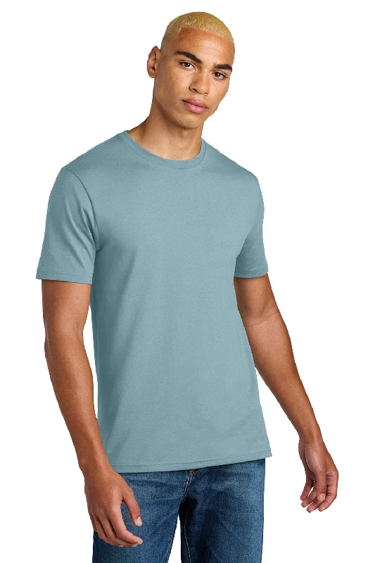 Men's short-sleeve rugged urban-warm-stylish-sleek-BMX shirt-District Mens Perfect Weight Icon Short Sleeve Crewneck T-Shirt - Fog Blue - New