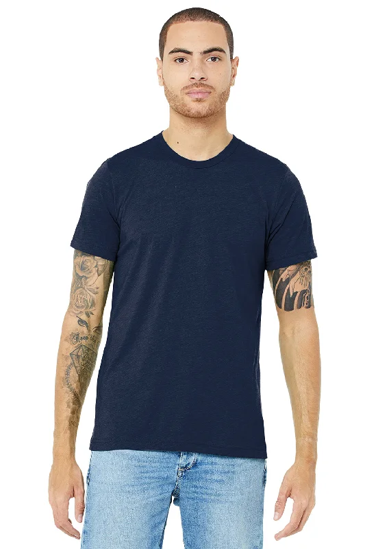 Men's short-sleeve bold rich-gritty-hemp tee-Bella + Canvas Mens Short Sleeve Crewneck T-Shirt - Solid Navy Blue