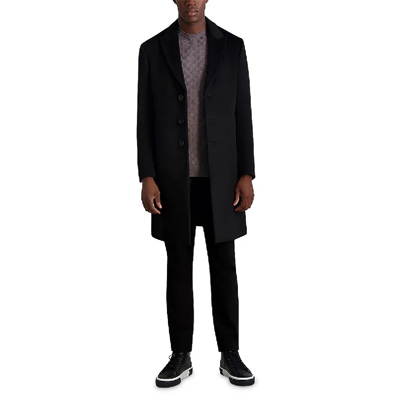 Men's rev rugged jackets-Karl Lagerfeld Paris Mens Wool Blend Long Wool Coat