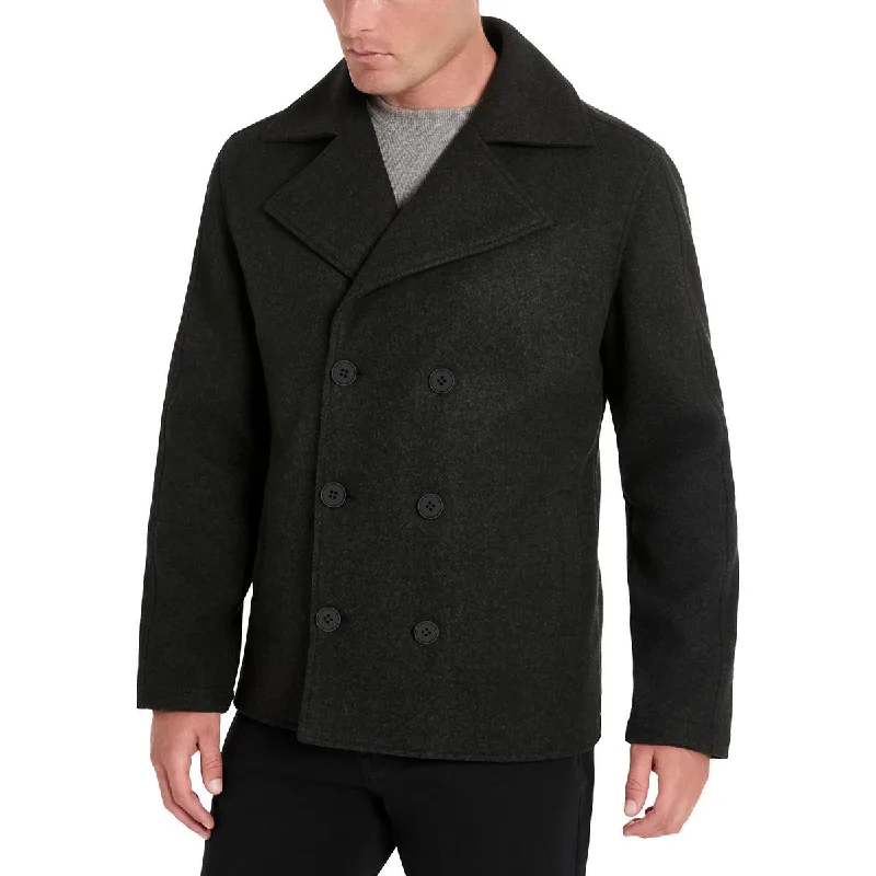 Men's ride wave jackets-Kenneth Cole Mens 4-Way Stretch Vented Pea Coat