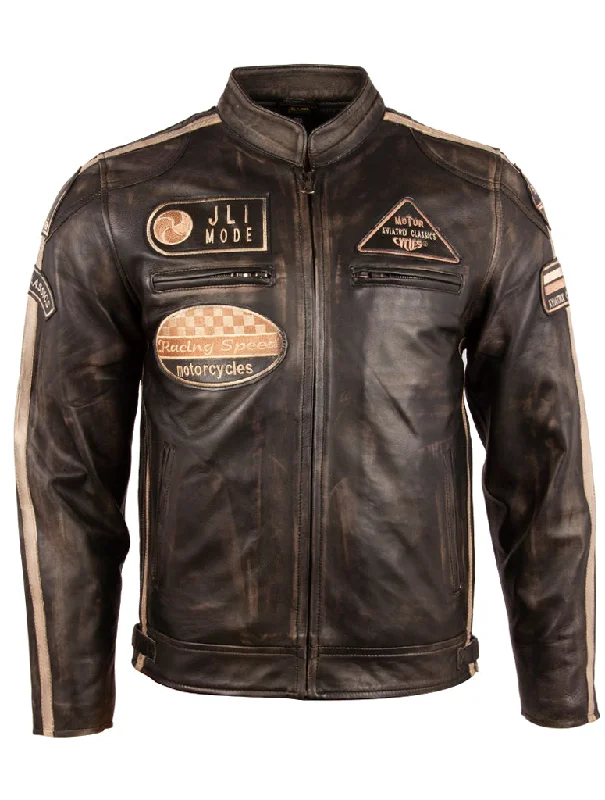 Men's helm tough jackets-CXUS Men's Racing Biker Jacket - Vegas