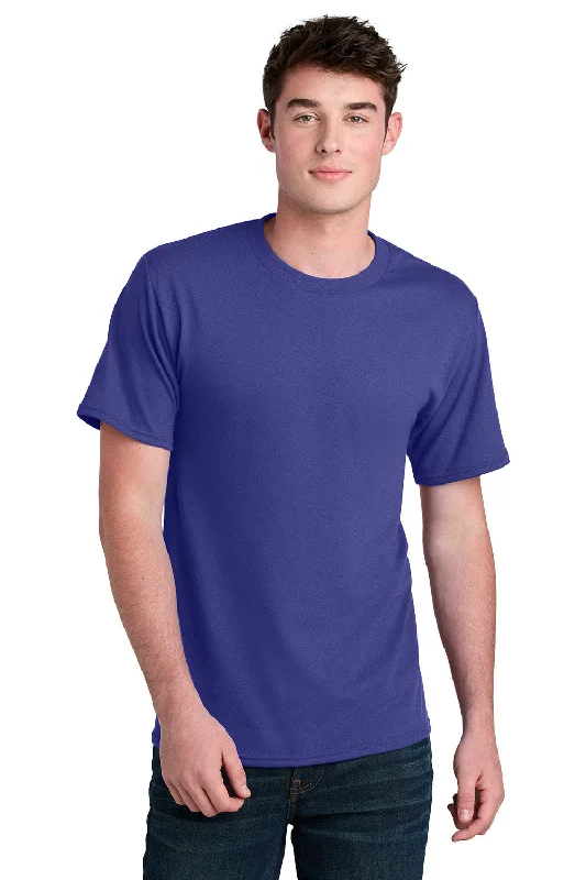 Men's short-sleeve deep classic-muted-fresh-chill-blue shirt-Port & Company Mens Core Blend Recycled Short Sleeve Crewneck T-Shirt - Purple - New