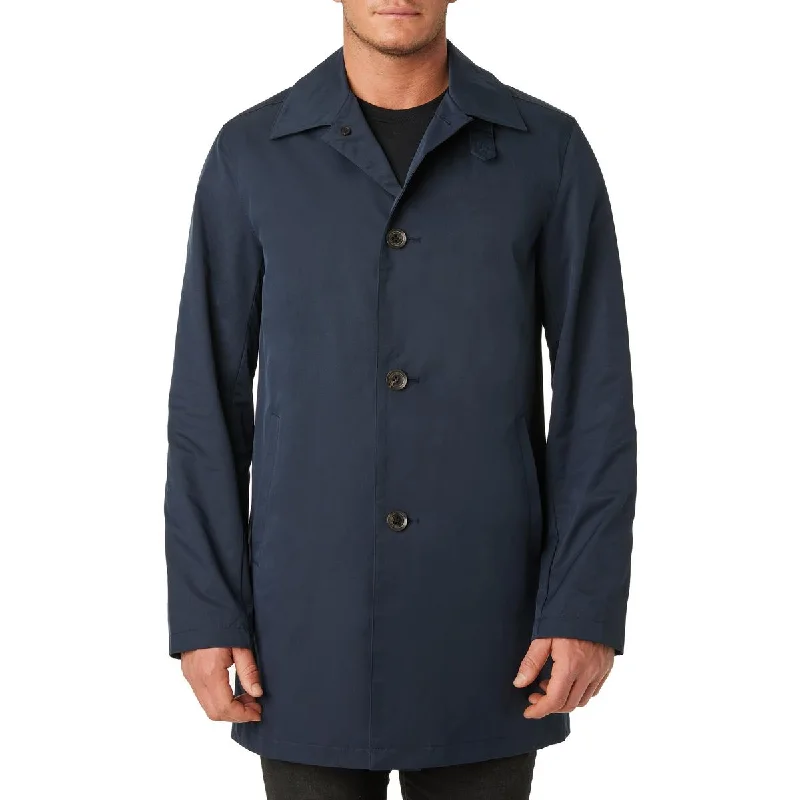 Men's rip bold jackets-Vince Camuto Mens Solid Long Sleeve Trench Coat