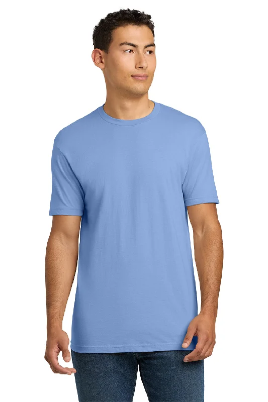 Men's short-sleeve modern smooth-chest-pocket shirt-Next Level Mens Fine Jersey Short Sleeve Crewneck T-Shirt - Peri Blue