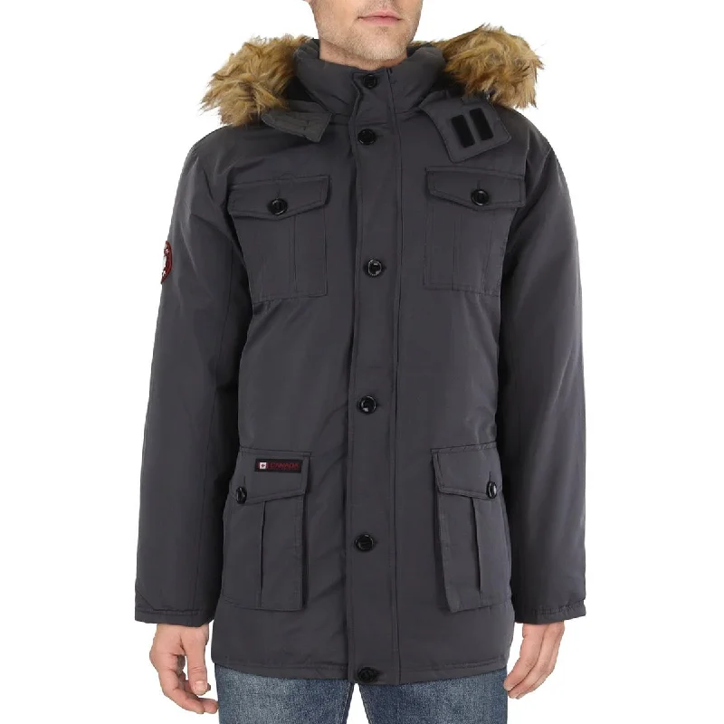 Men's downpour waterproof jackets-Canada Weather Gear Mens Short Cold Weather Parka Coat