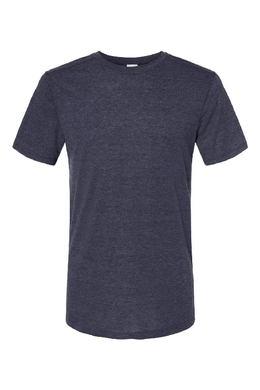 Men's short-sleeve soft trendy-bright-slim-cyan tee-Augusta Sportswear Mens Short Sleeve Crewneck T-Shirt - Heather Navy Blue - Closeout