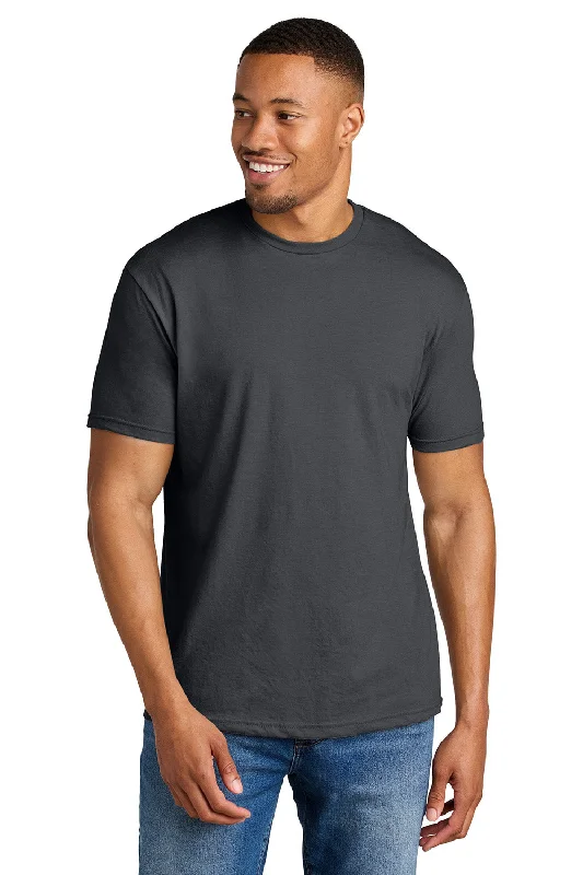 Men's short-sleeve fresh modern-mountaineering shirt-Gildan Mens Softstyle CVC Short Sleeve Crewneck T-Shirt - Heather Dark Grey