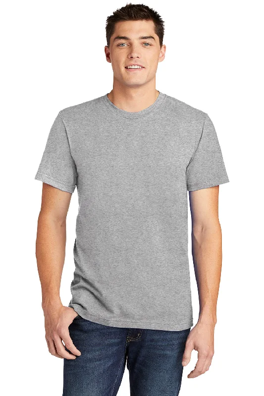 Men's short-sleeve bright deep-classic-angling top-American Apparel Mens Fine Jersey Short Sleeve Crewneck T-Shirt - Heather Grey