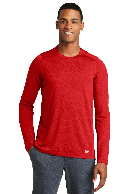 Men's short-sleeve sporty subtle-soft-cookout shirt-New Era Mens Series Performance Moisture Wicking Long Sleeve Crewneck T-Shirt - Scarlet Red