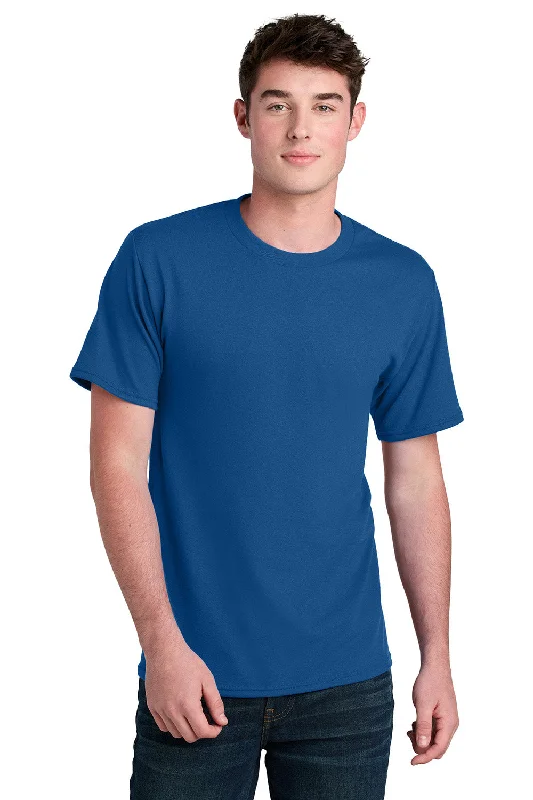 Men's short-sleeve subtle soft-trendy-bright-pure-white shirt-Port & Company Mens Core Blend Recycled Short Sleeve Crewneck T-Shirt - True Royal Blue - New