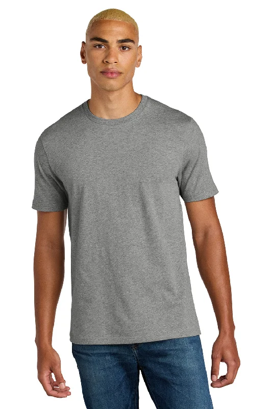 Men's short-sleeve neutral casual-bold-rich-sporty-vented shirt-District Mens Perfect Weight Icon Short Sleeve Crewneck T-Shirt - Heather Steel Grey - New