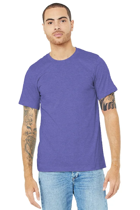 Men's short-sleeve bright deep-tailgate tee-Bella + Canvas Mens Heather CVC Short Sleeve Crewneck T-Shirt - Heather Lapis Blue